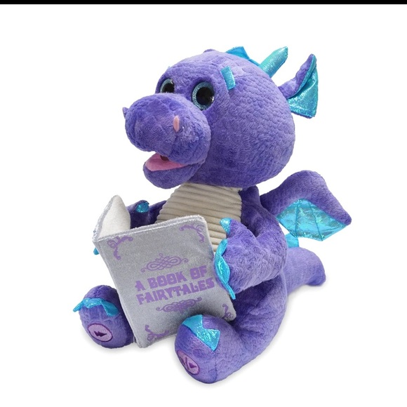 Charming Purple Dragon Plush with Book - Picture 4 of 10